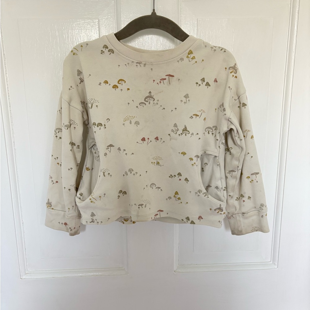 Mushroom Toddler Crew with front pockets